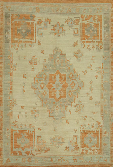 Vegetable Dye Wool Oushak Turkish Large Rug 10x14