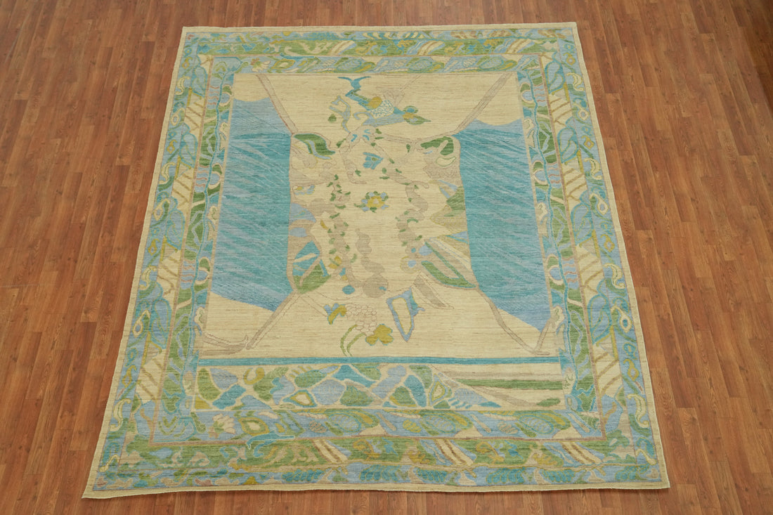 Vegetable Dye Wool Oushak Turkish Area Rug 8x10