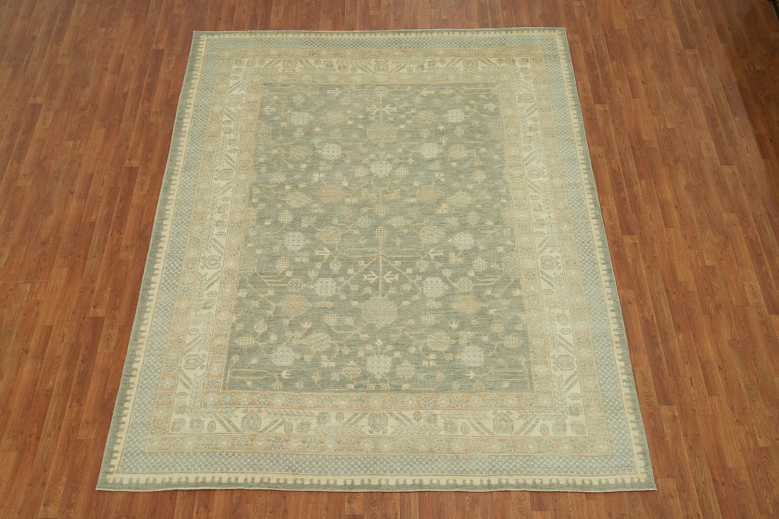 Vegetable Dye Floral Oushak Turkish Area Rug 8x10