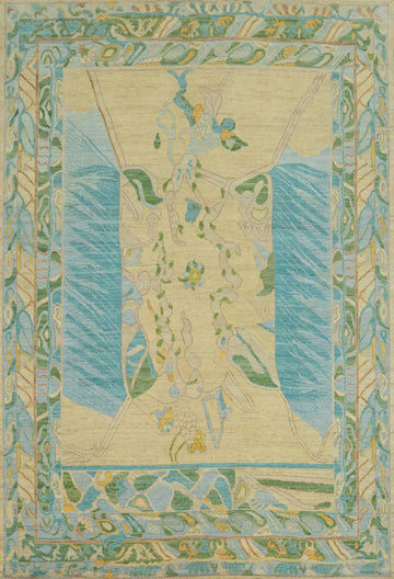 Vegetable Dye Wool Oushak Turkish Large Rug 10x14