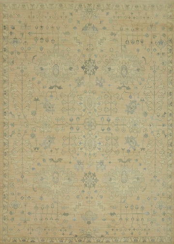 Vegetable Dye Wool Oushak Turkish Area Rug 9x12