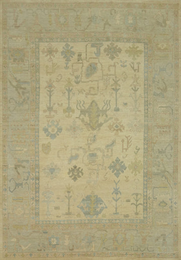 Vegetable Dye Wool Oushak Turkish Large Rug 10x14