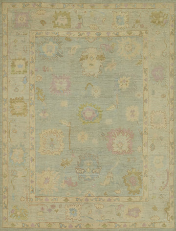 Vegetable Dye Wool Oushak Turkish Area Rug 8x10