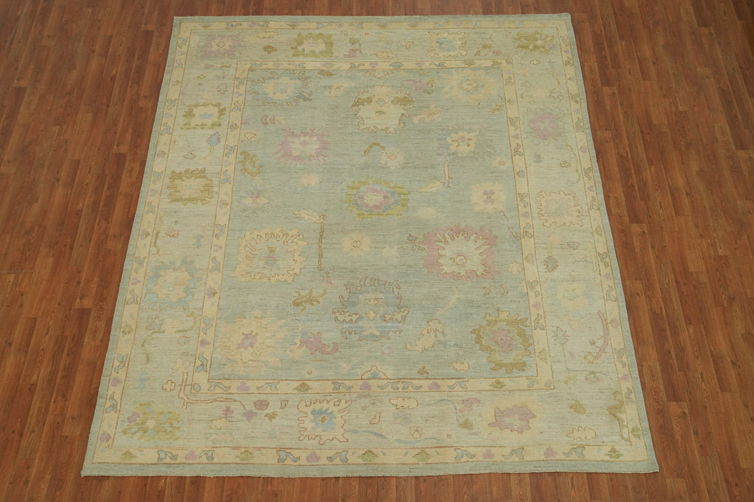 Vegetable Dye Wool Oushak Turkish Area Rug 8x10