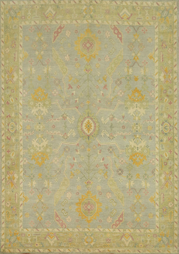 Vegetable Dye Wool Oushak Turkish Area Rug 9x12