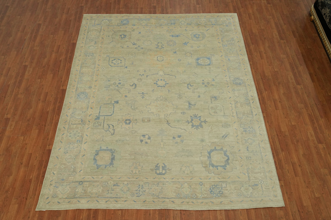 Handmade Wool Oushak Vegetable Dye Area Rug 9x12