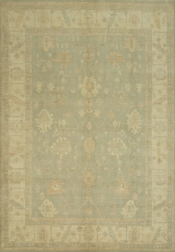 Vegetable Dye Wool Oushak Turkish Area Rug 9x12