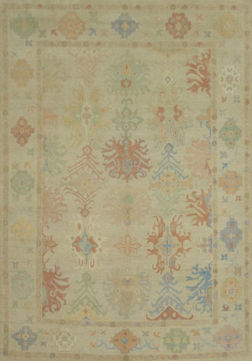 Handmade Wool Oushak Vegetable Dye Area Rug 9x12