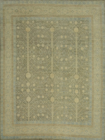 Vegetable Dye Wool Oushak Turkish Large Rug 12x14
