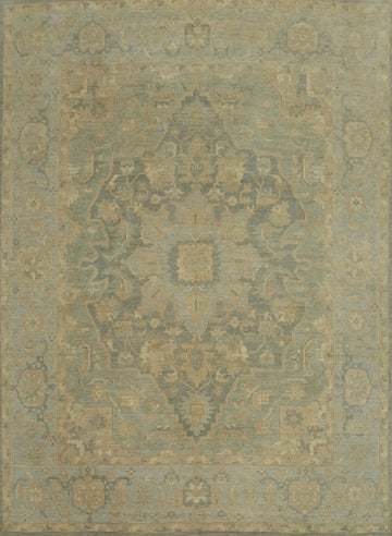 Vegetable Dye Wool Oushak Turkish Large Rug 12x14