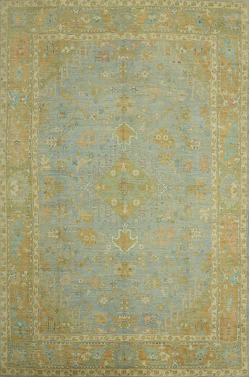 Vegetable Dye Wool Oushak Turkish Large Rug 10x14