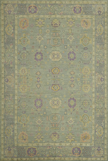 Vegetable Dye Wool Oushak Turkish Area Rug 10x13