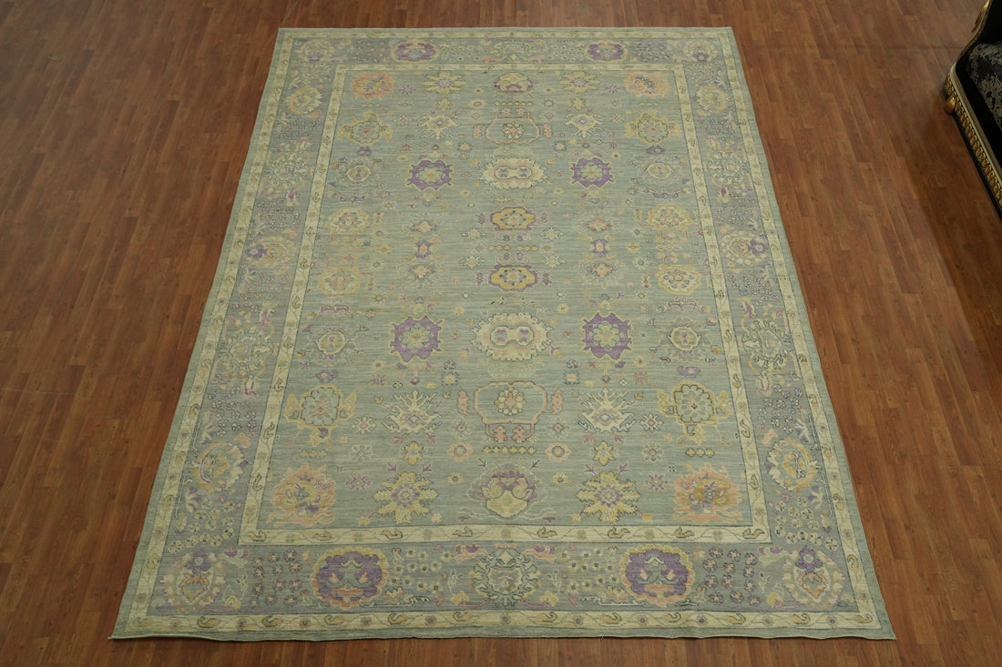Vegetable Dye Wool Oushak Turkish Area Rug 10x13