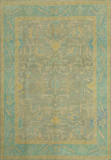 Handmade Wool Oushak Vegetable Dye Area Rug 9x12
