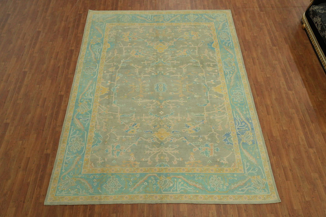 Handmade Wool Oushak Vegetable Dye Area Rug 9x12