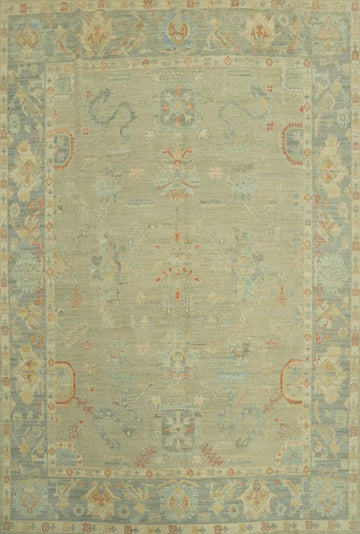 Vegetable Dye Wool Oushak Turkish Area Rug 8x10