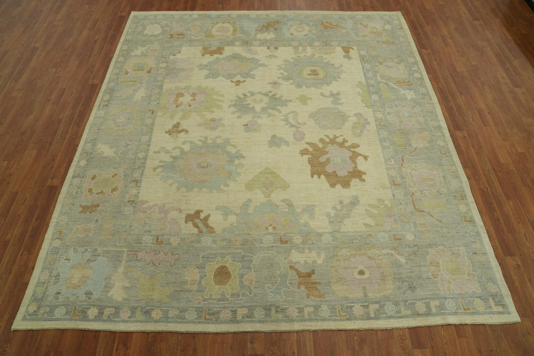 Vegetable Dye Wool Oushak Turkish Area Rug 8x10