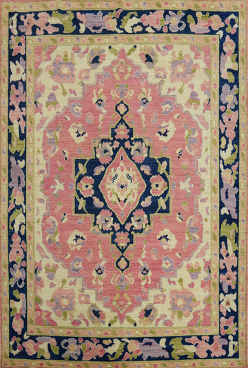 Handmade Pink Oushak Vegetable Dye Area Rug 8x10