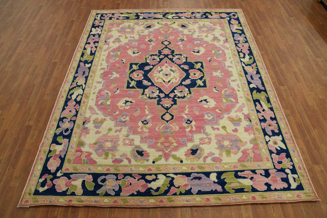 Handmade Pink Oushak Vegetable Dye Area Rug 8x10