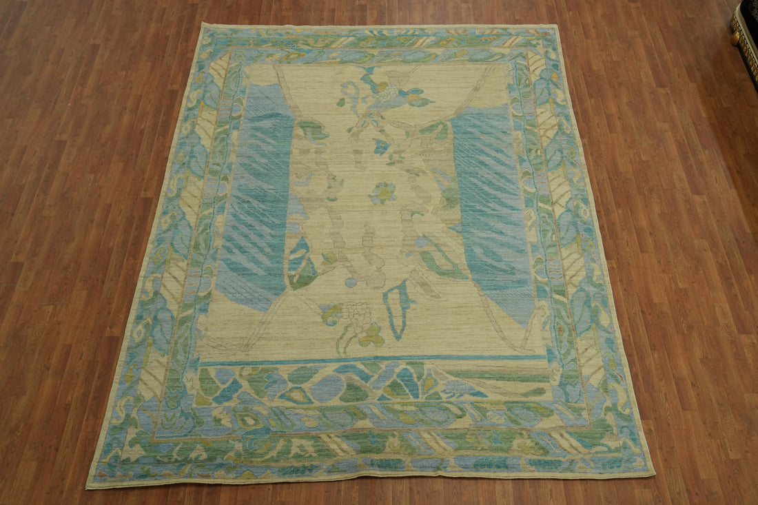 Vegetable Dye Wool Oushak Turkish Area Rug 9x12