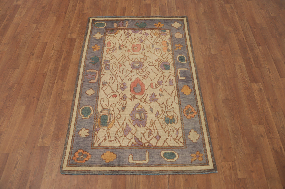 Handmade Wool Oushak Vegetable Dye Rug 3x5