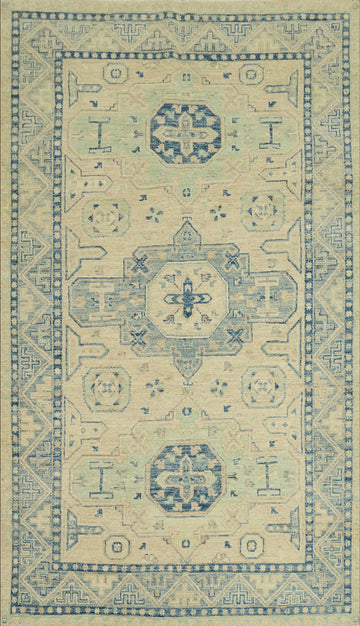 Vegetable Dye Wool Oushak Turkish Area Rug 5x8