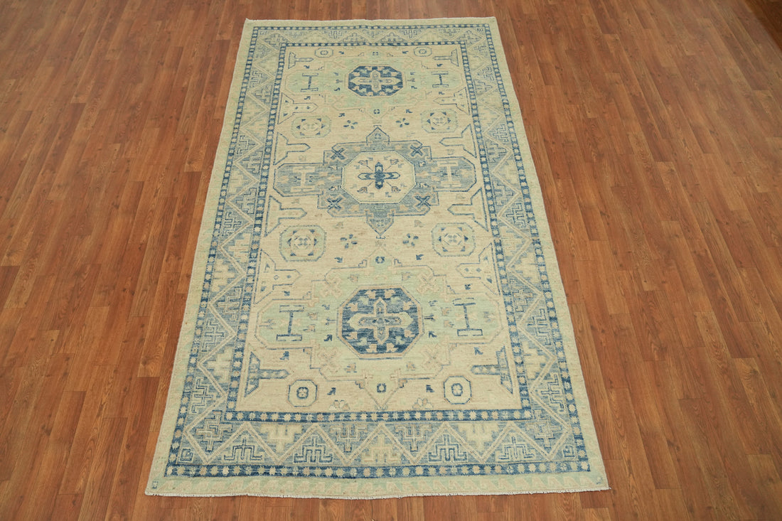 Vegetable Dye Wool Oushak Turkish Area Rug 5x8