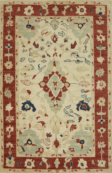Handmade Wool Oushak Vegetable Dye Area Rug 6x9