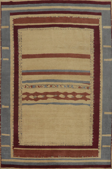 Vegetable Dye Gabbeh Turkish Area Rug 9x12