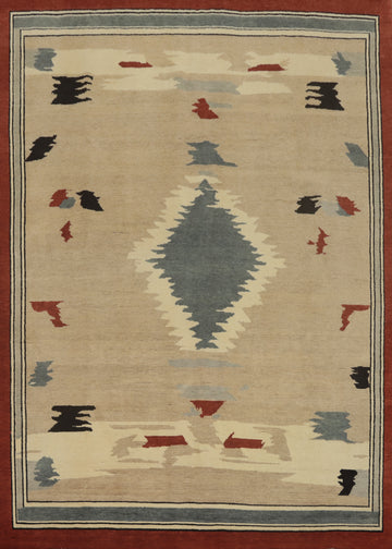 Geometric Gabbeh Vegetable Dye Area Rug 8x10
