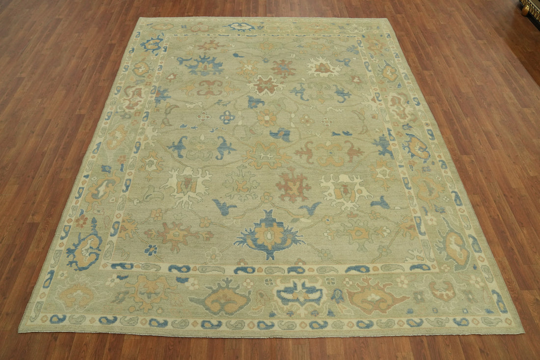 Vegetable Dye Wool Oushak Turkish Area Rug 8x10