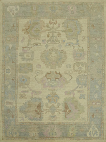 Vegetable Dye Wool Oushak Turkish Area Rug 8x10