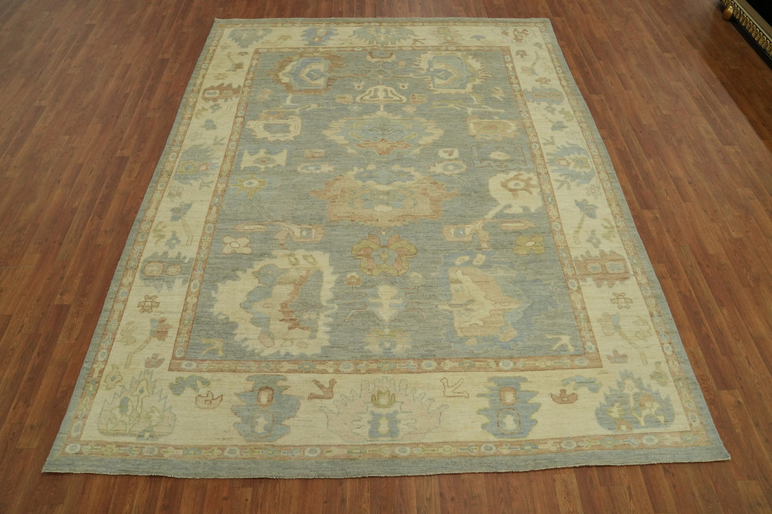 Vegetable Dye Wool Oushak Turkish Area Rug 8x11