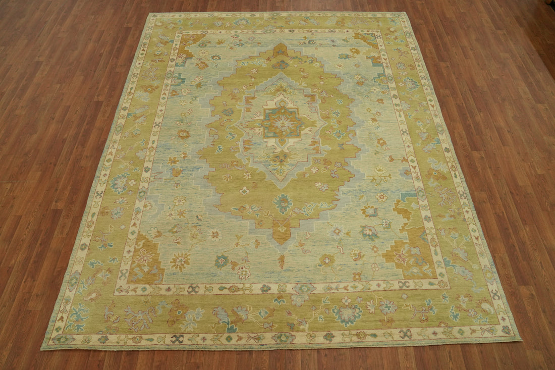 Vegetable Dye Wool Oushak Turkish Area Rug 8x10