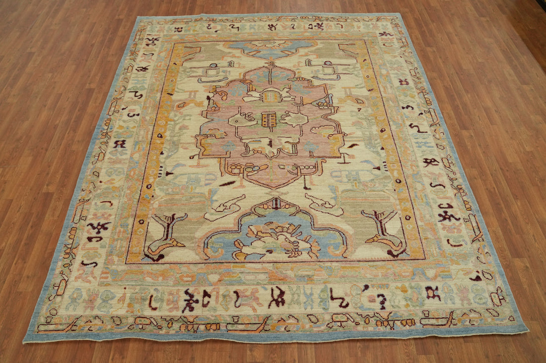 Vegetable Dye Wool Oushak Turkish Area Rug 8x10