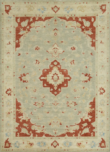 Vegetable Dye Wool Oushak Turkish Area Rug 9x12