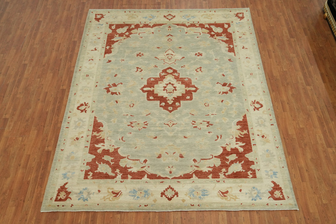 Vegetable Dye Wool Oushak Turkish Area Rug 9x12