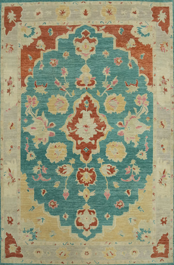 Vegetable Dye Wool Oushak Turkish Area Rug 8x11