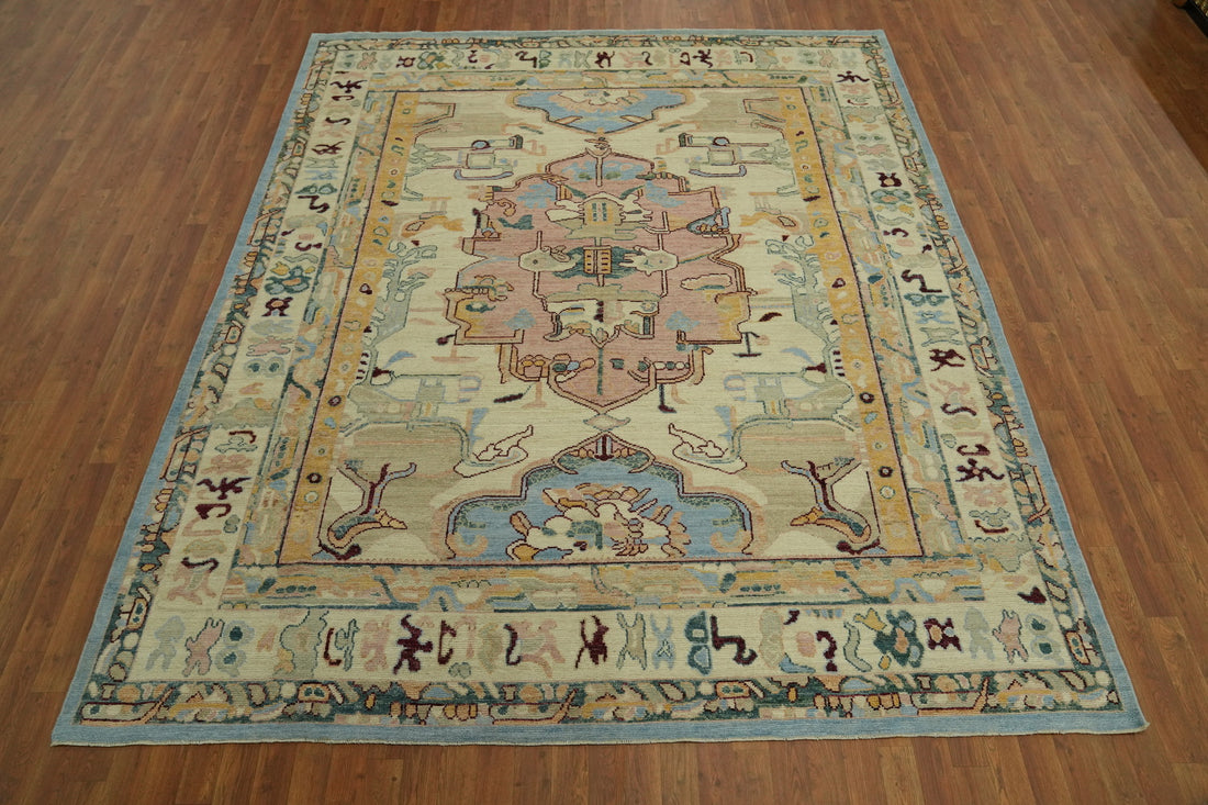 Vegetable Dye Wool Oushak Turkish Area Rug 8x10