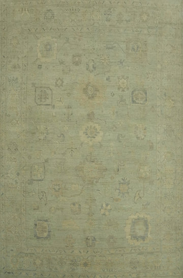 Vegetable Dye Wool Oushak Turkish Area Rug 9x11