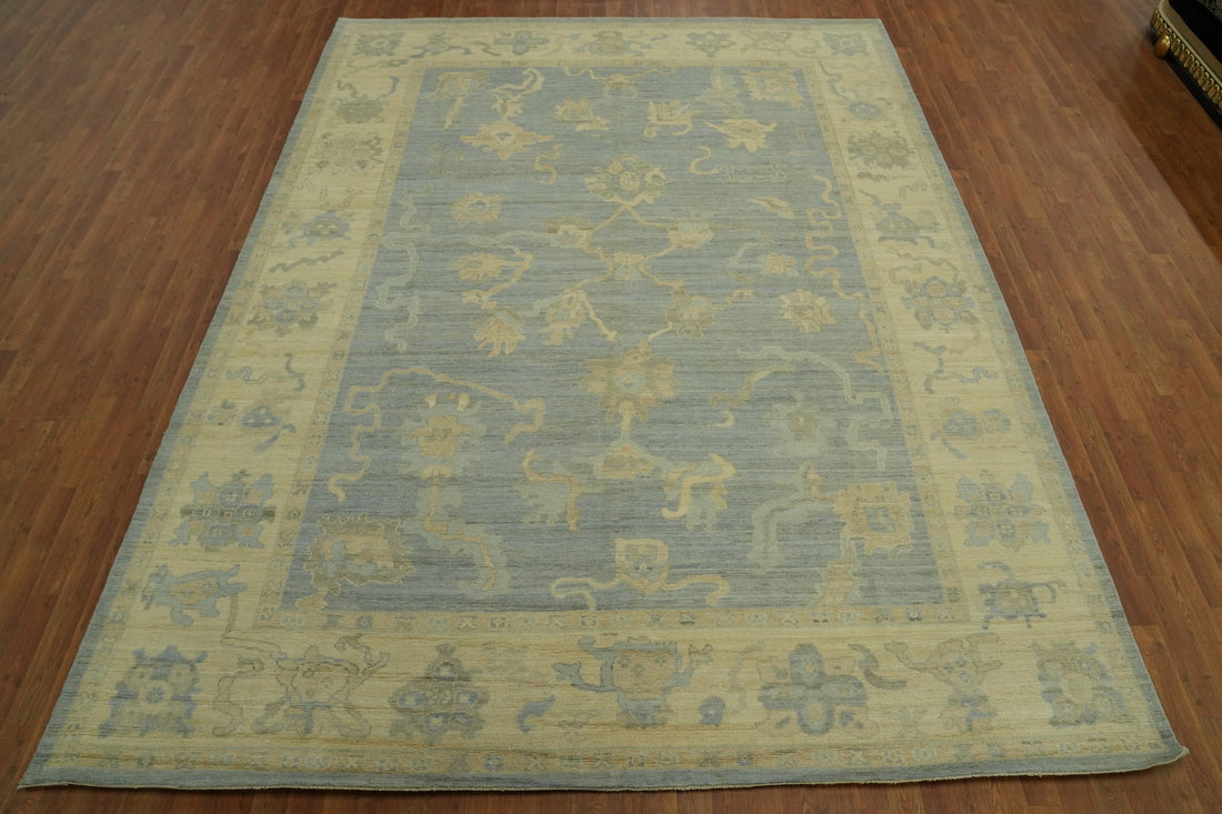 Handmade Wool Oushak Vegetable Dye Area Rug 9x12