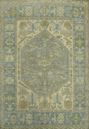 Handmade Gray Oushak Vegetable Dye Area Rug 8x10