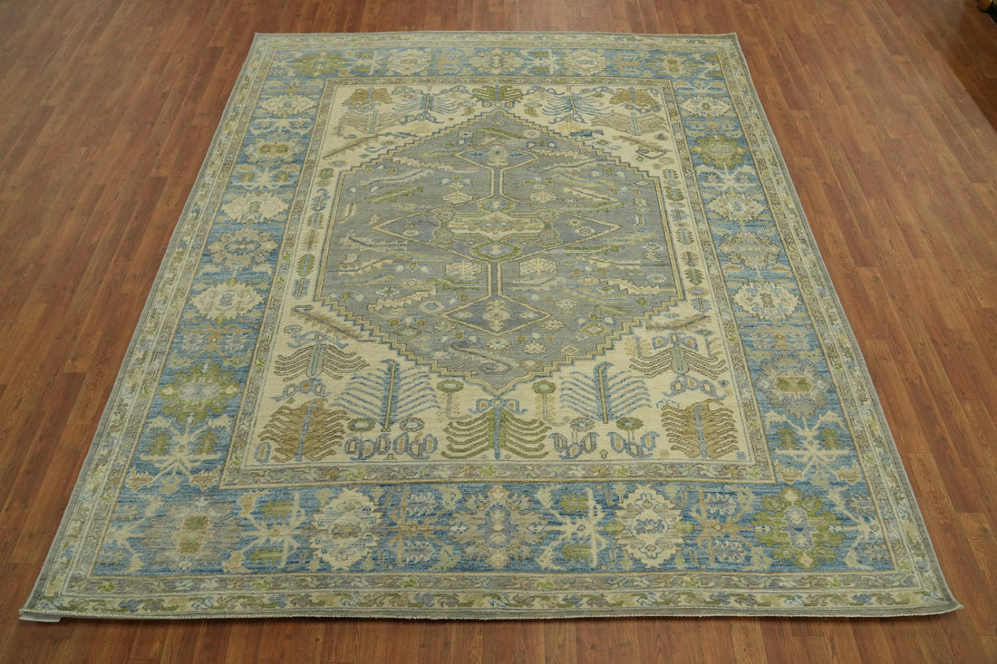 Handmade Gray Oushak Vegetable Dye Area Rug 8x10