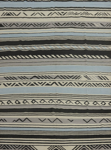 Striped Kilim Wool Vegetable Dye Area Rug 8x10