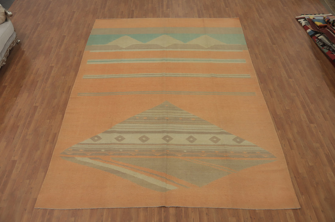 Vegetable Dye Kilim Wool Oriental Large Rug 10x14