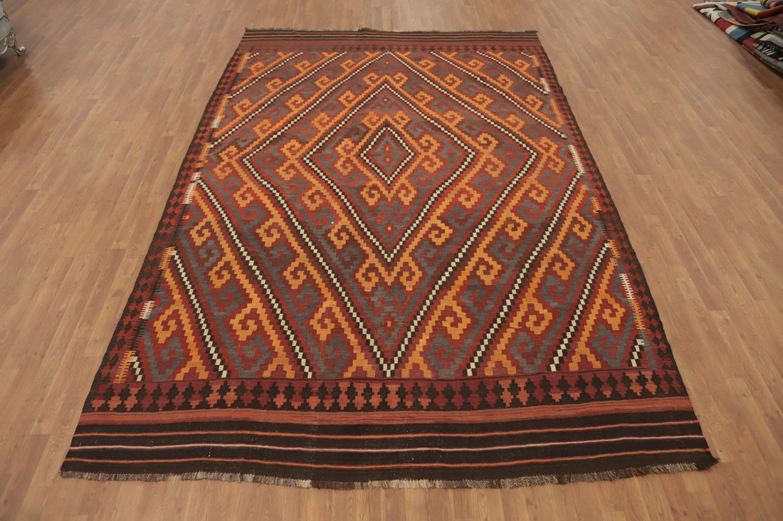 Vegetable Dye Wool Kilim Oriental Area Rug 8x12