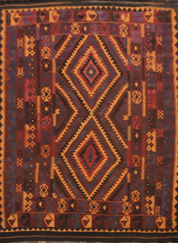 Flat Weave Kilim Vegetable Dye Area Rug 9x11