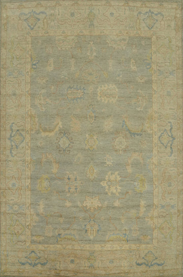 Handmade Gray Oushak Vegetable Dye Area Rug 9x12
