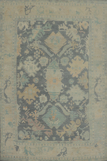 Handmade Gray Oushak Vegetable Dye Area Rug 9x12