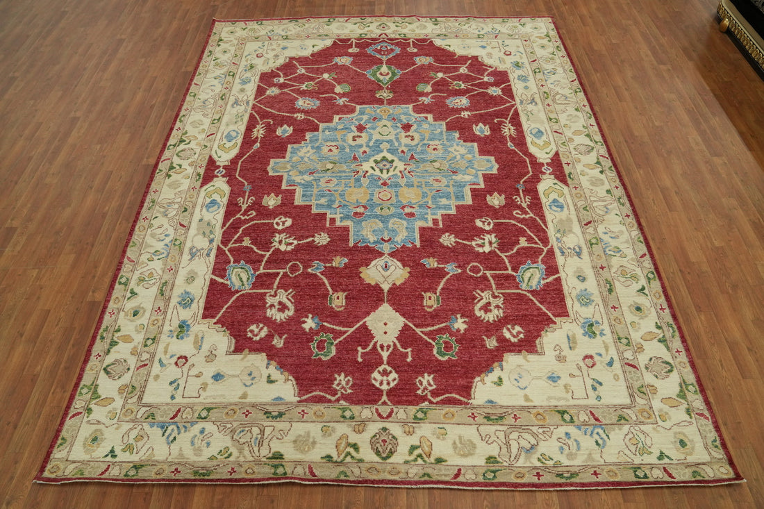 Vegetable Dye Wool Oushak Turkish Area Rug 9x12